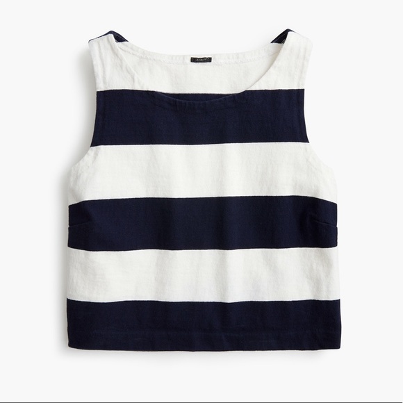 J.Crew Crop Rugby Stripe Tank, NWT - Picture 5 of 8